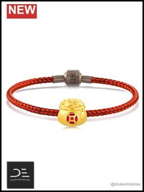 24K Gold Money Bag Charm Bracelet Women Blessing Gift